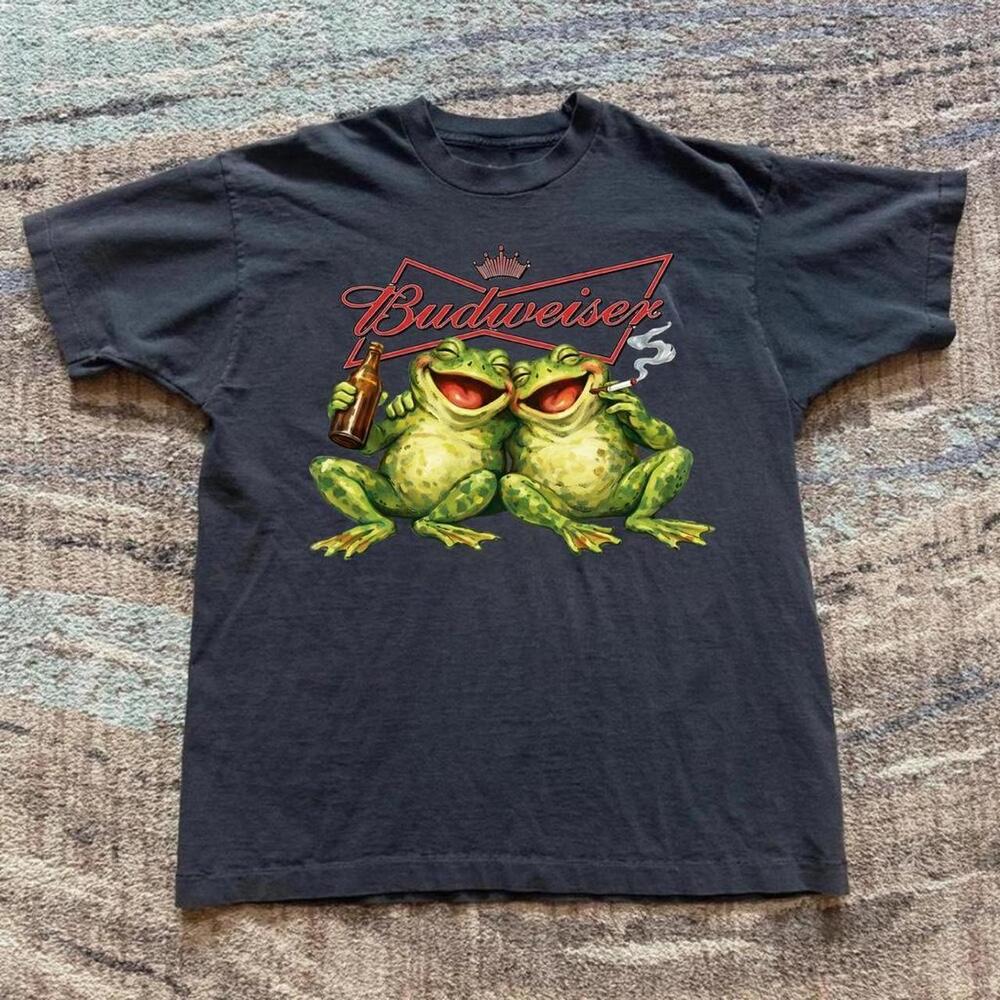 Budweiser Frogs Graphic Tee Black Reprint Shirt